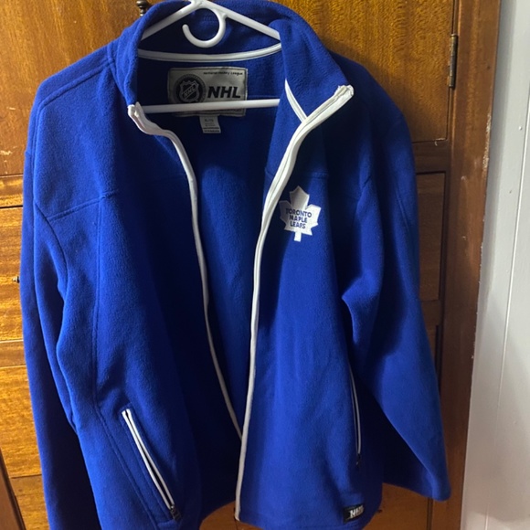 Vintage 90s Toronto Maple Leafs NHL Hockey Fleece Zip Sweater - Picture 2 of 5